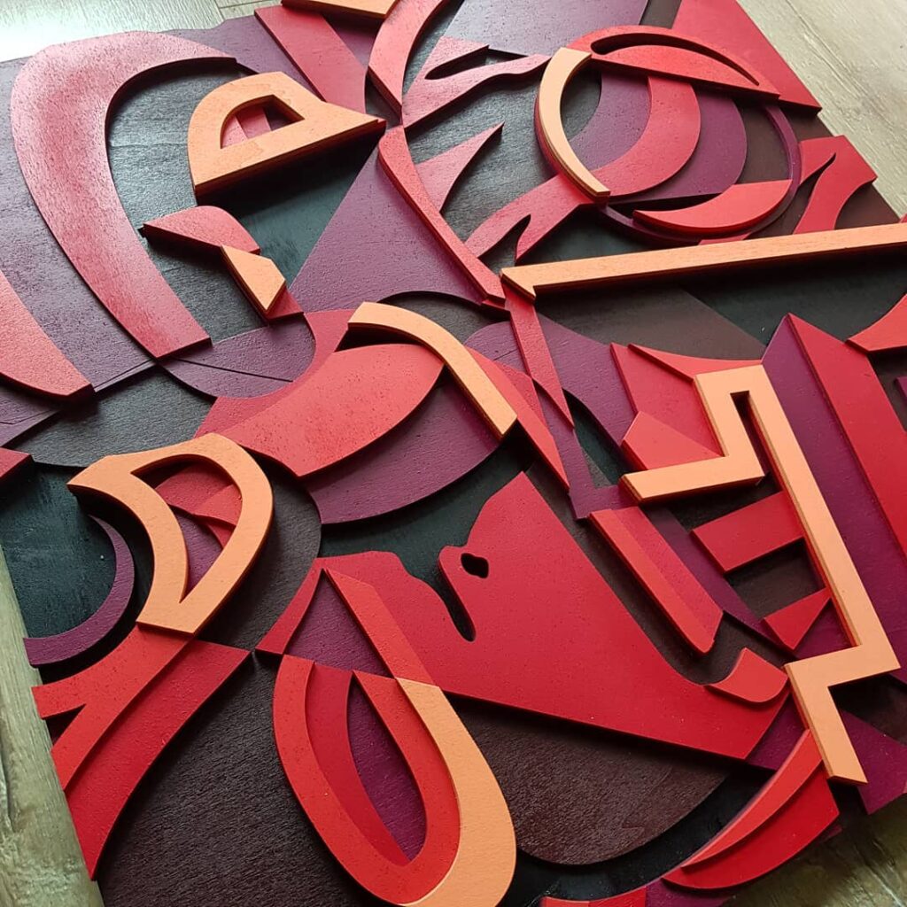 Handmade multilayered wood letters